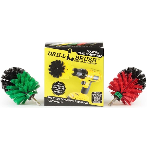 Drillbrush Cleaning Supplies - Drill Brush - Medium and Stiff Bristle MINI Spin B M-S-GR-QC-DB - main